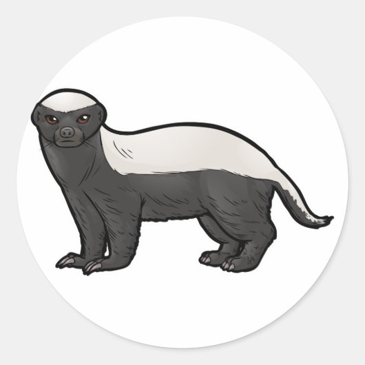 Sticker Rond Honey Badger (Devant)