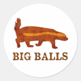 Sticker Rond Honey Badger Big Balls