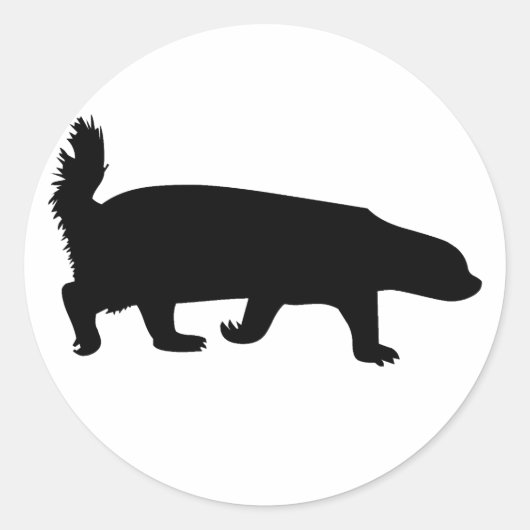 Sticker Rond Honey Badger Black (Devant)