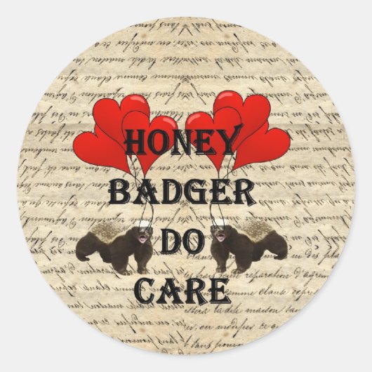 Sticker Rond Honey badger s'occupe (Devant)