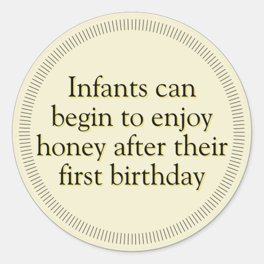 Sticker Rond Honey bébé Avertissement Or (Devant)