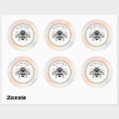 Sticker Rond Honey Bee (Feuille)
