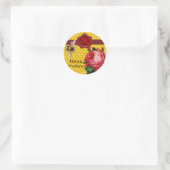 STICKER ROND HONEY BEE AND ROSE ROSE ROSE, BEEKEEPER RED WAX SE (Sac)