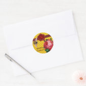 STICKER ROND HONEY BEE AND ROSE ROSE ROSE, BEEKEEPER RED WAX SE (Enveloppe)