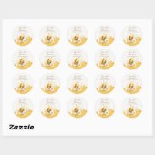 Sticker Rond Honey Bee bébé adorable showering (Feuille)