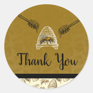 Sticker Rond Honey Bee Beehive Anniversaire Fête Favoriser Merc