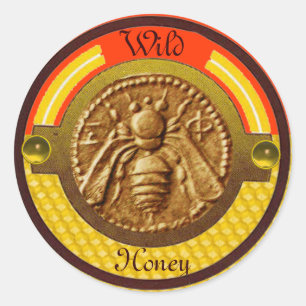 STICKER ROND HONEY BEE / BEEKEEPER BEEKEEPER