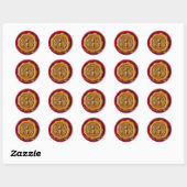 STICKER ROND HONEY BEE BEEKEEPER BEEKEEPER RED BROWN WAX SEAL (Feuille)