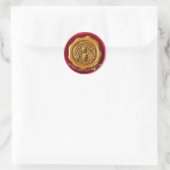 STICKER ROND HONEY BEE BEEKEEPER BEEKEEPER RED BROWN WAX SEAL (Sac)