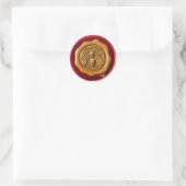 STICKER ROND HONEY BEE BEEKEEPER BEEKEEPER RED BROWN WAX SEAL (Sac)