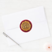 STICKER ROND HONEY BEE BEEKEEPER BEEKEEPER RED BROWN WAX SEAL (Enveloppe)