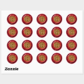 STICKER ROND HONEY BEE BEEKEEPER BEEKEEPER RED BROWN WAX SEAL (Feuille)