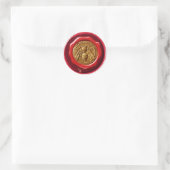 STICKER ROND HONEY BEE BEEKEEPER BEEKEEPER RED BROWN WAX SEAL (Sac)