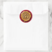 STICKER ROND HONEY BEE BEEKEEPER BEEKEEPER RED BROWN WAX SEAL (Sac)