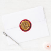 STICKER ROND HONEY BEE BEEKEEPER BEEKEEPER RED BROWN WAX SEAL (Enveloppe)
