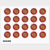 STICKER ROND HONEY BEE BEEKEEPER BEEKEEPER RED BROWN WAX SEAL (Feuille)