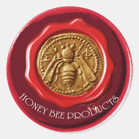 STICKER ROND HONEY BEE / BEEKEEPER BEEKEEPER RED WAX SEAL (Devant)