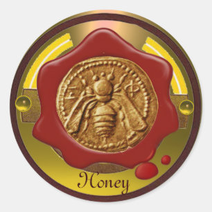 STICKER ROND HONEY BEE / BEEKEEPER BEEKEEPER RED WAX SEAL