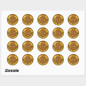 STICKER ROND HONEY BEE / BEEKEEPER BEEKEEPER SCEAU BROWN DE CIR (Feuille)