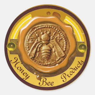 STICKER ROND HONEY BEE / BEEKEEPER BEEKEEPER SCEAU BROWN DE CIR