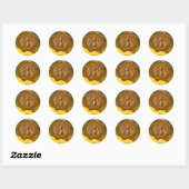 STICKER ROND HONEY BEE, BEEKEEPER BEEKEEPER SCEAU BROWN DE CIRE (Feuille)