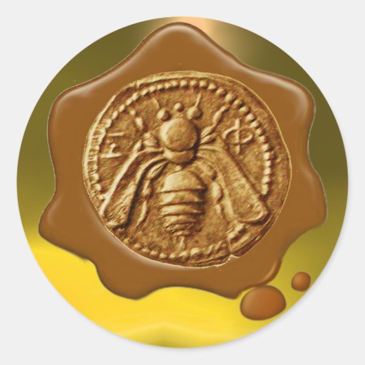 STICKER ROND HONEY BEE, BEEKEEPER BEEKEEPER SCEAU BROWN DE CIRE (Devant)