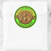 Sticker Rond HONEY BEE / BEEKEEPER BEEKEEPER Vert clair (Sac)
