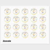 Sticker Rond Honey Bee First Bee day Anniversaire (Feuille)