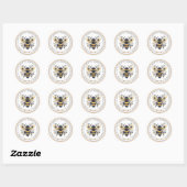 Sticker Rond Honey Bee Floral Honey Label (Feuille)
