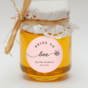Sticker Rond Honey Bee Mariage Baby shower nuptiale Favoriser S