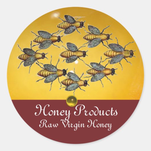 STICKER ROND HONEY BEES/ BEEKEEPER FOURNITURES DE MAINTIEN DE L (Devant)