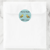 Sticker Rond Honey Bees with Heart (Sac)