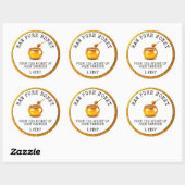 Sticker Rond Honey Honeypeb Apiary Pot de miel (Feuille)