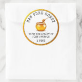 Sticker Rond Honey Honeypeb Apiary Pot de miel (Sac)