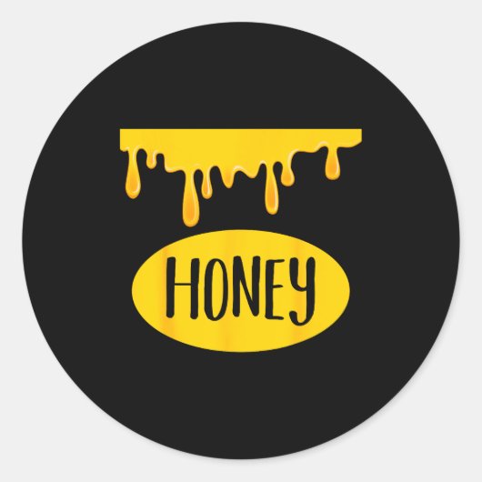 Sticker Rond Honey Jar Funny Lazy Matching Costume Honeyt (Devant)