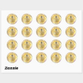 Sticker Rond Honey Jar Honeybee Honeycomb Apier Parties scintil (Feuille)