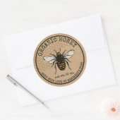 Sticker Rond Honey Jar Labels Honeybee Honeycomb Bee Apiary (Enveloppe)