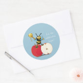 Sticker Rond Honeybee Apple Rosh HaShana (Enveloppe)