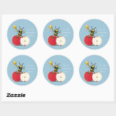 Sticker Rond Honeybee Apple Rosh HaShana (Feuille)