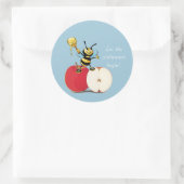 Sticker Rond Honeybee Apple Rosh HaShana (Sac)