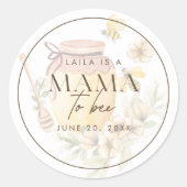 Sticker Rond Honeypeb Bumblebee Mama to Bee Baby shower (Devant)