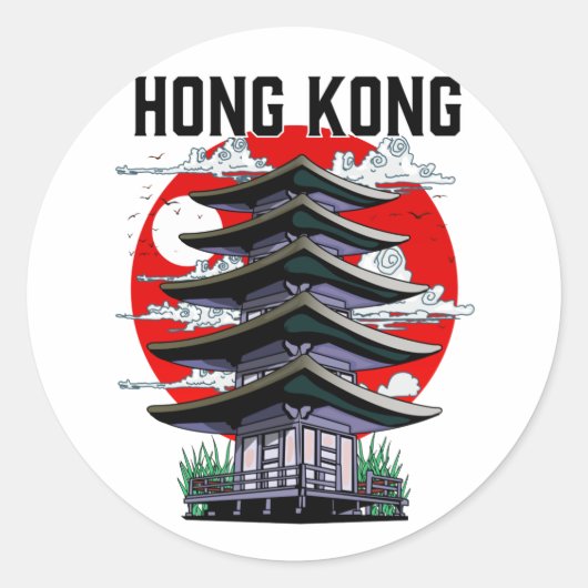 Sticker Rond Hong Kong (Devant)