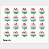 Sticker Rond Hongrie Drapeau déchiré (Feuille)