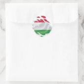 Sticker Rond Hongrie Drapeau déchiré (Sac)