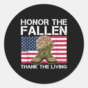 Sticker Rond Honneur Le Fallen Merci Le Drapeau Living Us