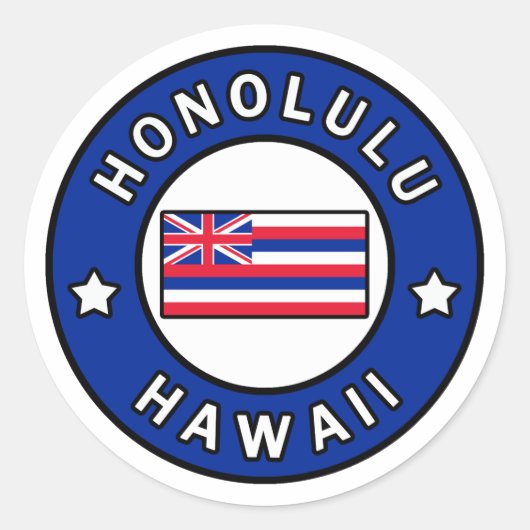 Sticker Rond Honolulu Hawaii (Devant)