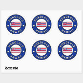 Sticker Rond Honolulu Hawaii (Feuille)