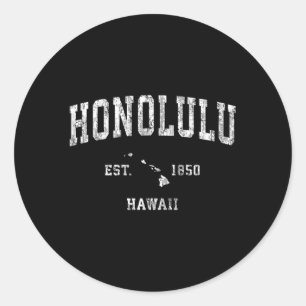 Sticker Rond Honolulu Hawaii Hi Sports sportifs