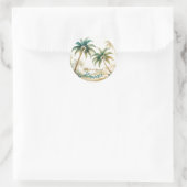 Sticker Rond Honolulu Voyage Hawaïen de style vintage (Sac)