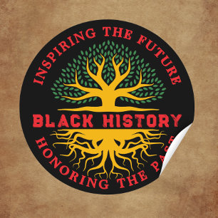 Sticker Rond Honorer le Mois de l'histoire des Noirs inspirant